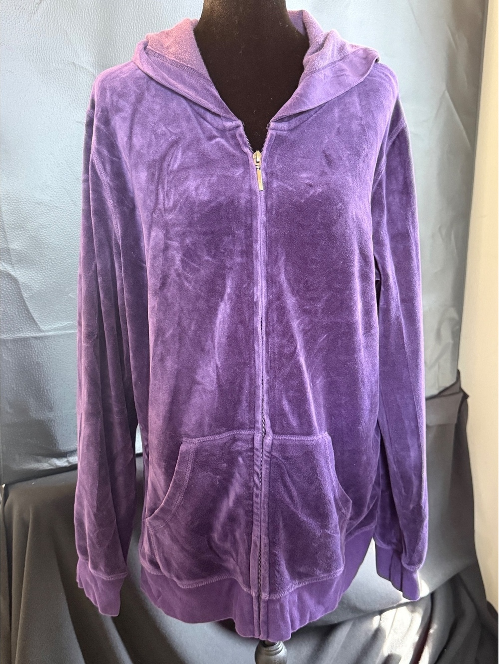 Made for Life Purple Velour Full Zip Hoodie